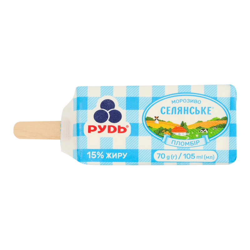 Морозиво Рудь 70г Селянське пломбір н/п