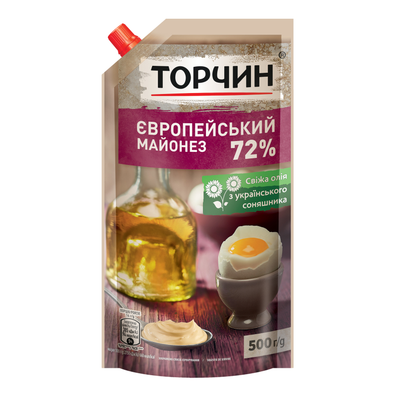Майонез Торчин д/п 500г 72% Європейський