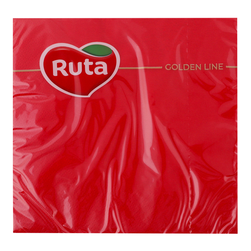 Серветки Ruta 33*33 20шт 3шар червоні