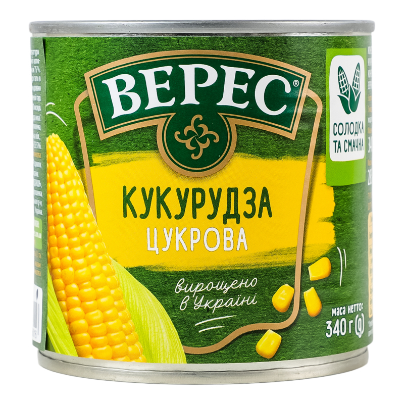 Кукурудза Верес 340г цукрова ГОСТ з/б