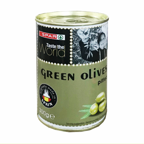 Оливки SPAR 300г зелені б/к з/б