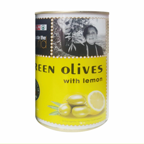 Оливки SPAR 300г зелені лимон з/б