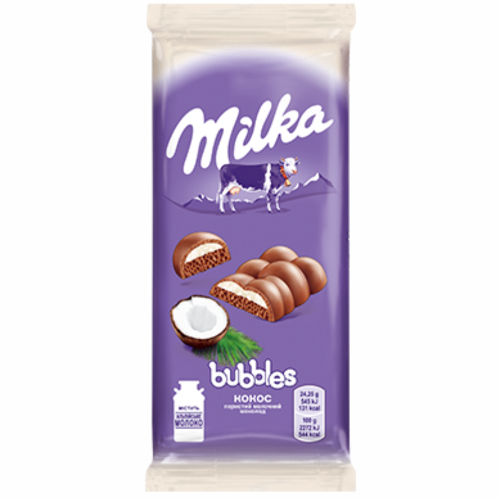 Шоколад Milka Bubbles 97г мол Кокос