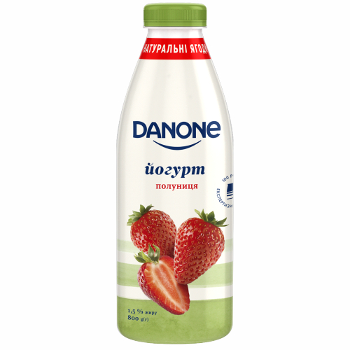 Йогурт Данон 1,5% 800г полуниця пет