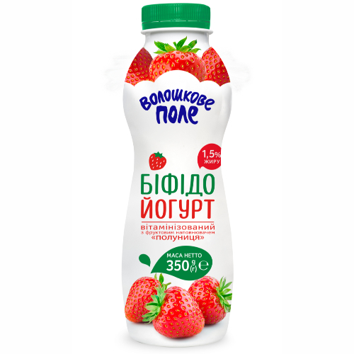 Біфідойогурт ВолошПоле 1,5% 350г Полуниц