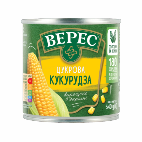 Кукурудза Верес 340г цукрова ГОСТ з/б